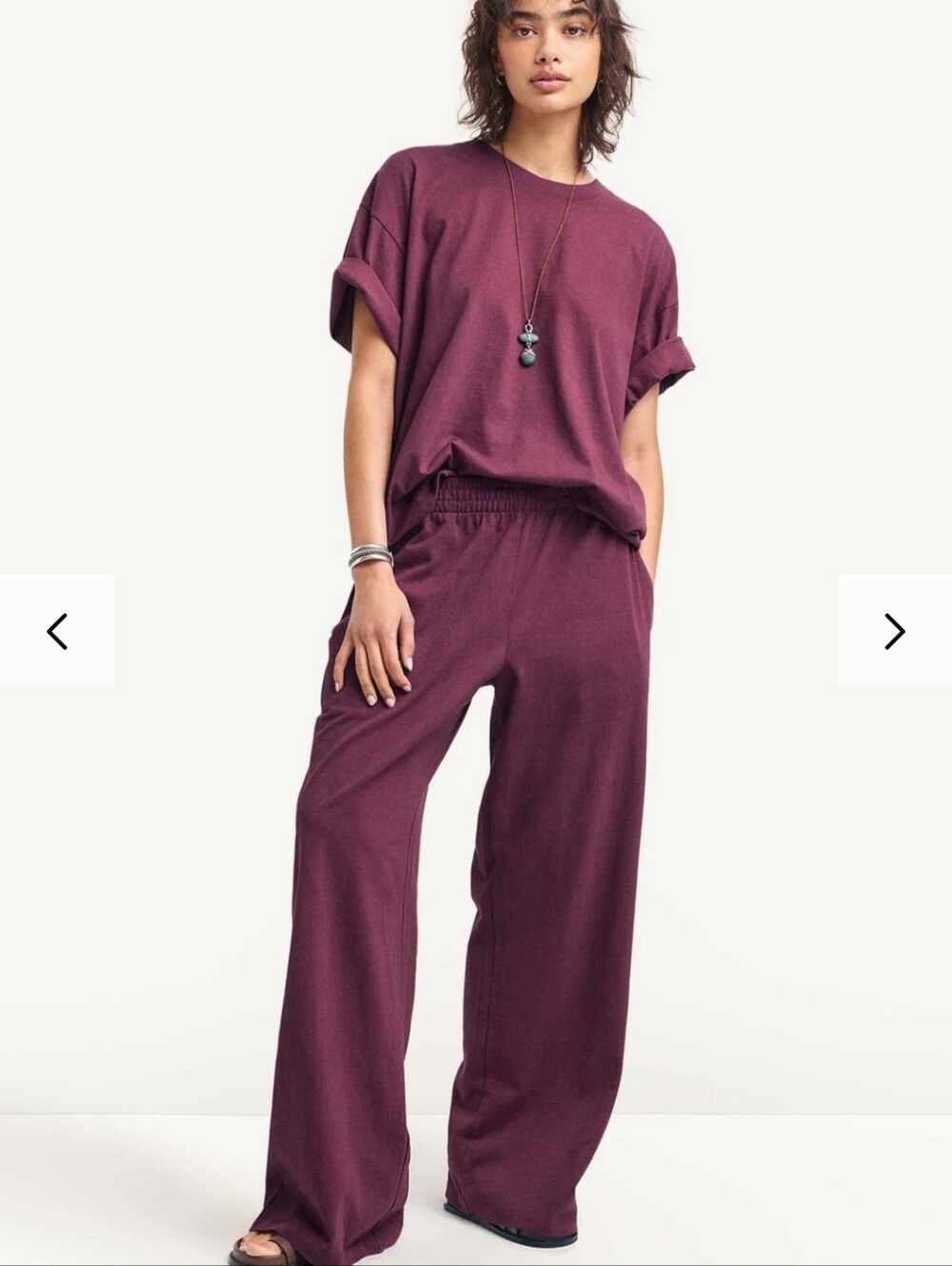 Vitamin A Coast Pant - Crushed Berry Cotton Jersey